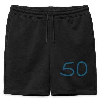 50e anniversaire cinquante numéro bleu - Short de survêtement homme premium - noir - Devant - AI Model Male 178 light (178cm)