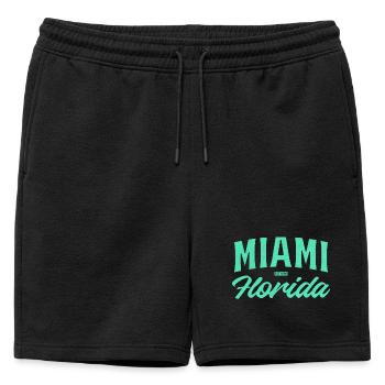 Fontaine sarcelle de Miami Florida - Short de survêtement homme premium - noir - Devant - AI Model Male 178 light (178cm)