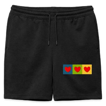 Motif de cœur Motif de cœur Cœur cadeau - Short de survêtement homme premium - noir - Devant - AI Model Male 178 light (178cm)
