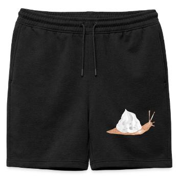 Escargot avec capuchon crème comme coquille d’escargot - Short de survêtement homme premium - noir - Devant - AI Model Male 178 light (178cm)