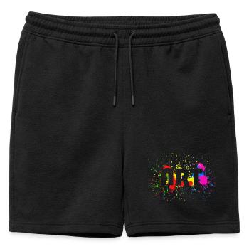 Art - Design abstrait de taches de couleur - Art - Short de survêtement homme premium - noir - Devant - AI Model Male 178 light (178cm)