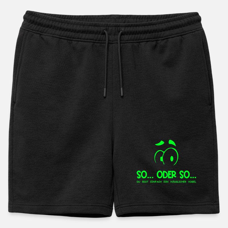 So...Oder So: Hässlicher Vogel - Neongrün - Männer Premium Organic Sweatshorts - Schwarz