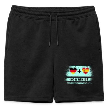L’Espagne et l’Allemagne font preuve de génie à 100% - Short de survêtement homme premium - noir - Devant - AI Model Male 178 light (178cm)