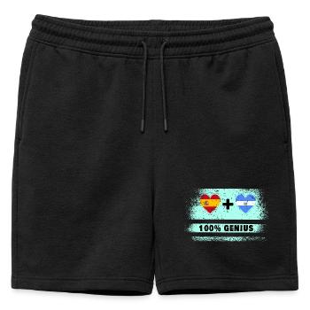L’Espagne et le Salvador drapeaux 100 % géniaux - Short de survêtement homme premium - noir - Devant - AI Model Male 178 light (178cm)