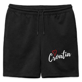Croatia with Heart - white edition - Männer Premium Organic Sweatshorts - Schwarz - Vorne - AI Model Male 178 light (178cm)