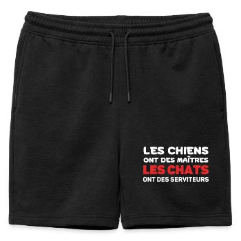 Chats et Chiens: Maîtres et Serviteurs - Short de survêtement homme premium - noir - Devant - AI Model Male 178 light (178cm)