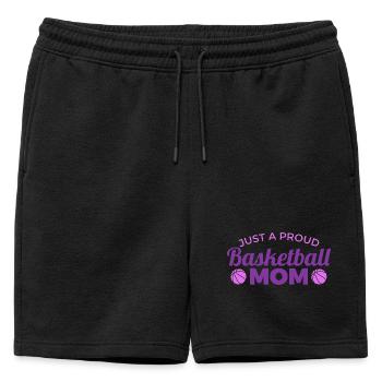 Proud basketball mother - Mens' Premium Organic Sweatshorts - black - Front - AI Model Male 178 light (178cm)