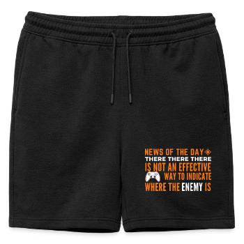 Indication pour trouver l’ennemi - Short de survêtement homme premium - noir - Devant - AI Model Male 178 light (178cm)