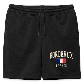 Bordeaux France - Short de survêtement homme premium - noir - Devant - AI Model Male 178 light (178cm)