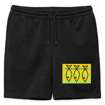 SARDINE. POISSON. POISSON D'AVRIL. PÂQUES. MER - Short de survêtement homme premium - noir - Devant - AI Model Male 178 light (178cm)