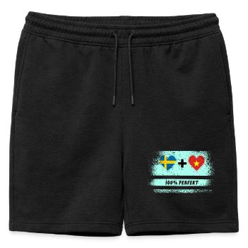 Vietnam et Suède 100% Parfait / Cadeau - Short de survêtement homme premium - noir - Devant - AI Model Male 178 light (178cm)