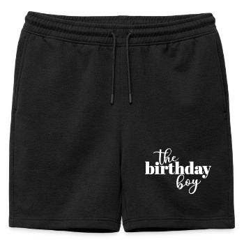The Birthday Boy - Mens' Premium Organic Sweatshorts - black - Front - AI Model Male 178 light (178cm)