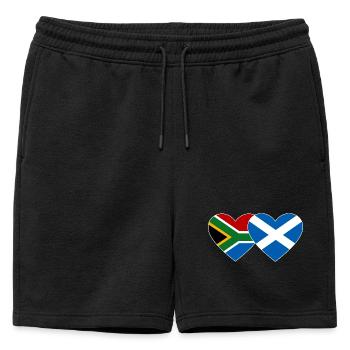 Afrique du Sud Écosse Flag Heart - Short de survêtement homme premium - noir - Devant - AI Model Male 178 light (178cm)