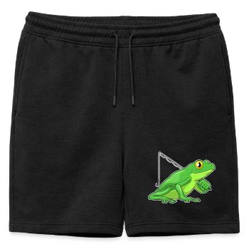 Canne à pêche Pêcheur Pêcheur Grenouille Canne à pêche - Short de survêtement homme premium - noir - Devant - AI Model Male 178 light (178cm)