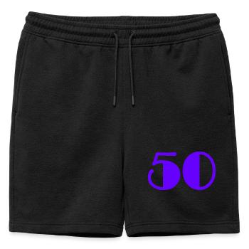 50. HAPPY BIRTHDAY. JOYEUX ANNIVERSAIRE - Short de survêtement homme premium - noir - Devant - AI Model Male 178 light (178cm)