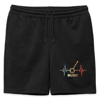 Musique Palpitations cardiaques - Short de survêtement homme premium - noir - Devant - AI Model Male 178 light (178cm)