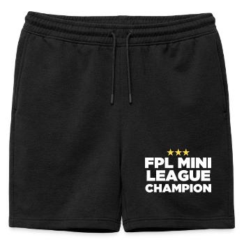 FPL League Champion (3 Stars) - Mens' Premium Organic Sweatshorts - black - Front - AI Model Male 178 light (178cm)