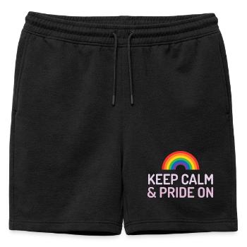 Mois de la fierté - Restez calme et fier - Short de survêtement homme premium - noir - Devant - AI Model Male 178 light (178cm)