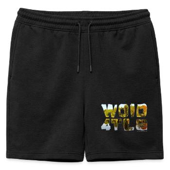 woid4tla - Wald4tler, Austrian dialect - Mens' Premium Organic Sweatshorts - black - Front - AI Model Male 178 light (178cm)