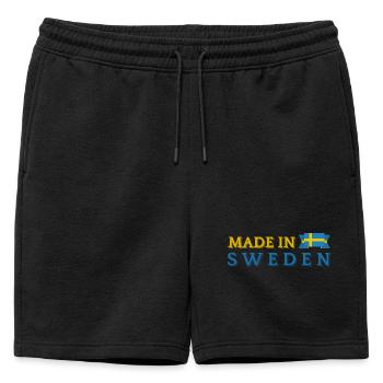 Fabriqué en Suède, fierté suédoise - Short de survêtement homme premium - noir - Devant - AI Model Male 178 light (178cm)