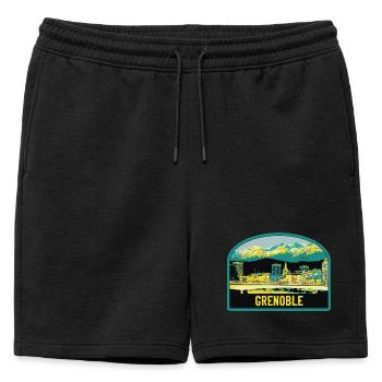 Grenoble : beauté de la capitale des Alpes - Short de survêtement homme premium - noir - Devant - AI Model Male 178 light (178cm)