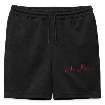 Heavy Metal ECG French Friesfork Heartbeat Festival - Short de survêtement homme premium - noir - Devant - AI Model Male 178 light (178cm)
