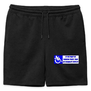 Si vous voulez ma place de parking, prenez mon handicap ! - Short de survêtement homme premium - noir - Devant - AI Model Male 178 light (178cm)