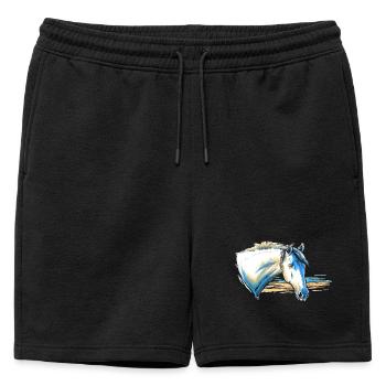 Portrait de cheval - Short de survêtement homme premium - noir - Devant - AI Model Male 178 light (178cm)