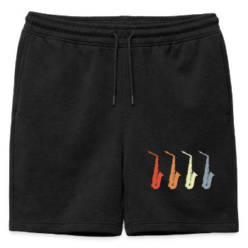 Modèles de saxophones vintage - Short de survêtement homme premium - noir - Devant - AI Model Male 178 light (178cm)