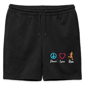 Peace Love Running - Short de survêtement homme premium - noir - Devant - AI Model Male 178 light (178cm)