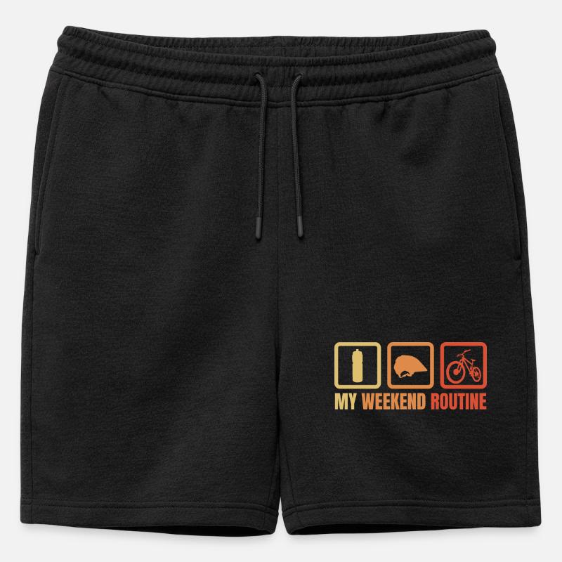 Meine Wochenendroutine - Männer Premium Organic Sweatshorts - Schwarz
