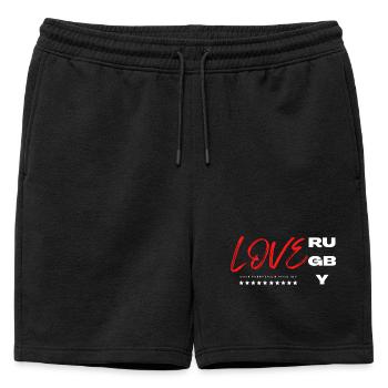 love rugby- J'aime le rugby - Rugby is life - Short de survêtement homme premium - noir - Devant - AI Model Male 178 light (178cm)