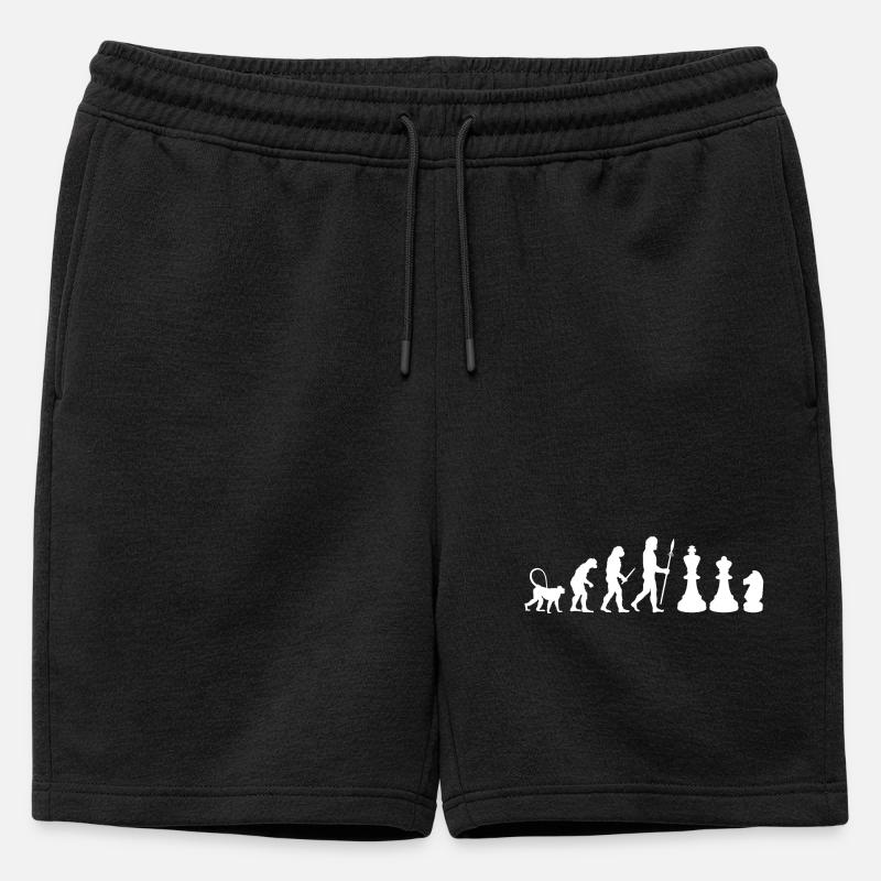 Schach Evolution - Männer Premium Organic Sweatshorts - Schwarz