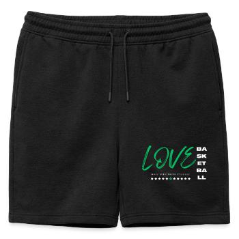 Love basketball green - Mens' Premium Organic Sweatshorts - black - Front - AI Model Male 178 light (178cm)