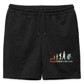 Vintage Welding Evolution - Mens' Premium Organic Sweatshorts - black - Front - AI Model Male 178 light (178cm)