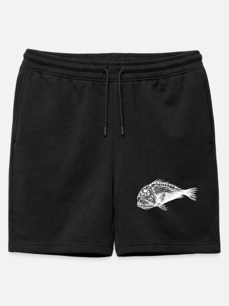 Fisch des Lebens! - Angeltshirt Monsterfisch - Männer Premium Organic Sweatshorts - Schwarz