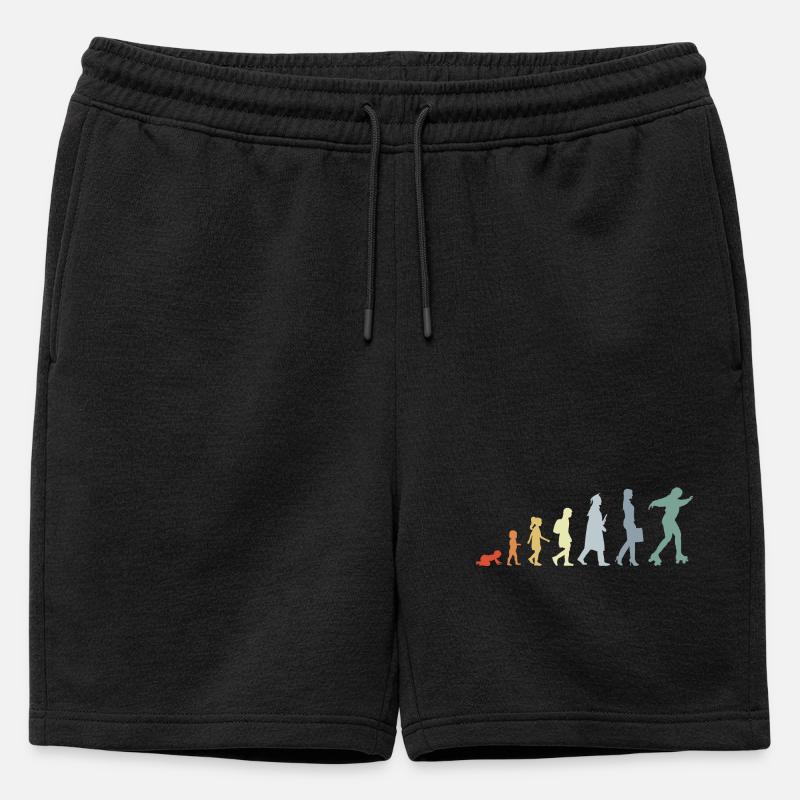 Roller Skater Evolution - Männer Premium Organic Sweatshorts - Schwarz