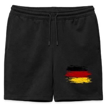 Germany flag used - Mens' Premium Organic Sweatshorts - black - Front - AI Model Male 178 light (178cm)
