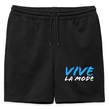 vive la mode - Short de survêtement homme premium - noir - Devant - AI Model Male 178 light (178cm)