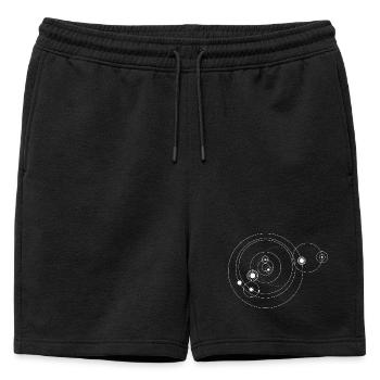 Système solaire uniquement (blanc) - Short de survêtement homme premium - noir - Devant - AI Model Male 178 light (178cm)
