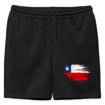Chile flag used - Mens' Premium Organic Sweatshorts - black - Front - AI Model Male 178 light (178cm)
