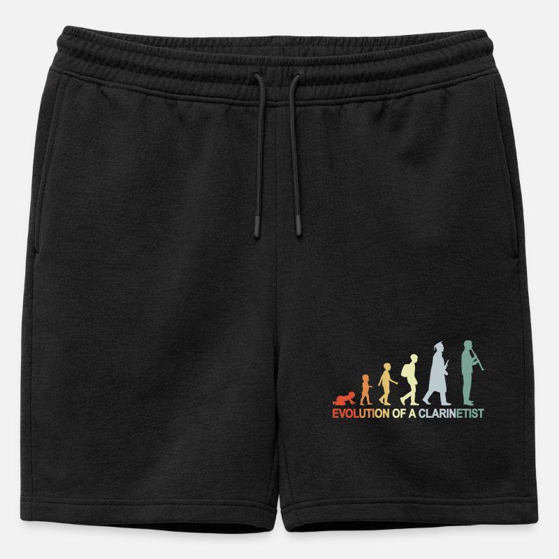 Klarinette Evolution - Männer Premium Organic Sweatshorts - Schwarz