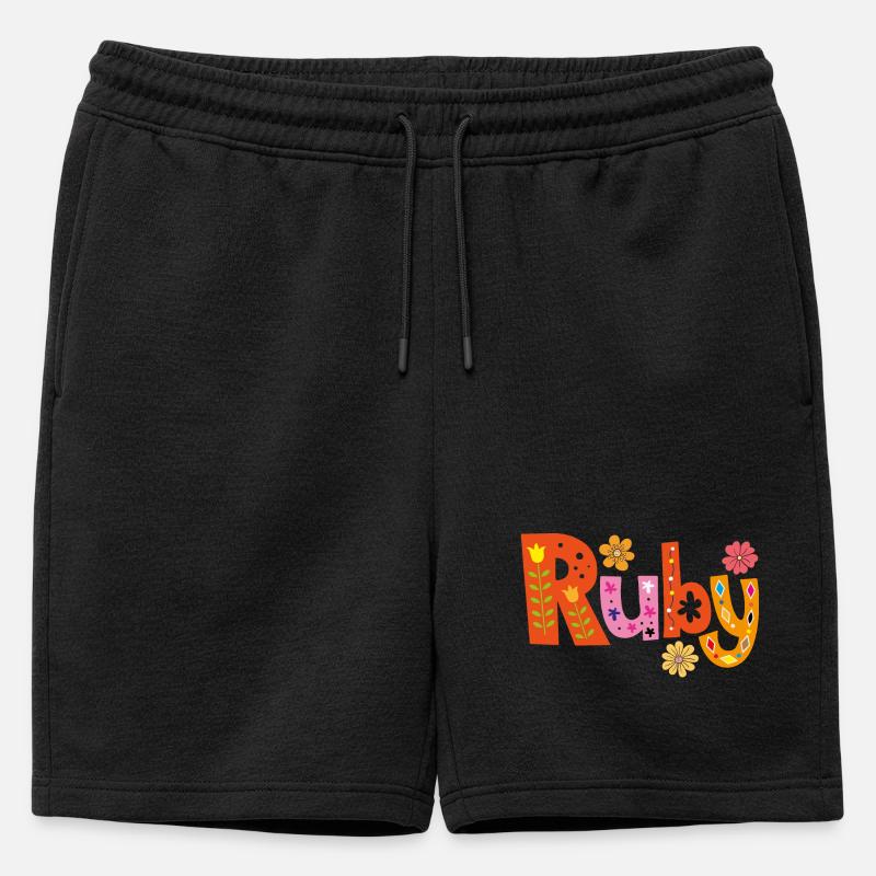 Personalisierter Ruby-Name - Männer Premium Organic Sweatshorts - Schwarz