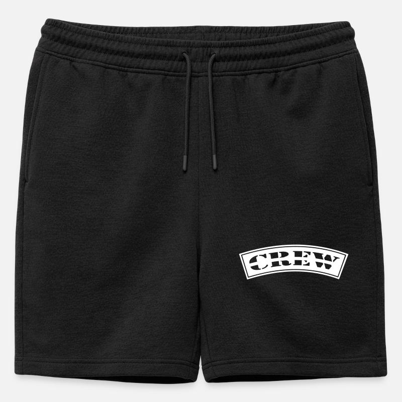 Crew gebogen Design Patch - Männer Premium Organic Sweatshorts - Schwarz
