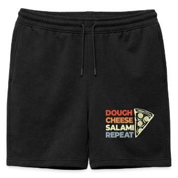 Drôle de dicton de pizza - Short de survêtement homme premium - noir - Devant - AI Model Male 178 light (178cm)