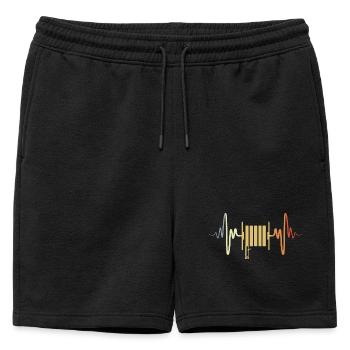 Tuyau d’incendie rétro Heartbeat - Short de survêtement homme premium - noir - Devant - AI Model Male 178 light (178cm)