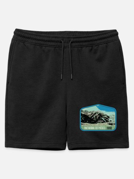 Pyrenees Landscape Escutcheon: Authentic Nature - Mens' Premium Organic Sweatshorts - black