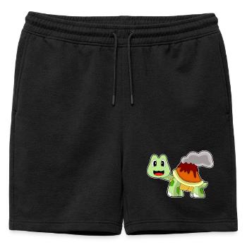 Turtle Volcano - Mens' Premium Organic Sweatshorts - black - Front - AI Model Male 178 light (178cm)