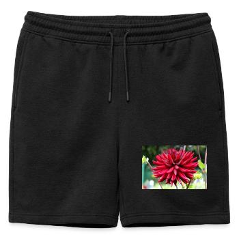 Dahlia Fleur Rouge, Fleur - Short de survêtement homme premium - noir - Devant - AI Model Male 178 light (178cm)