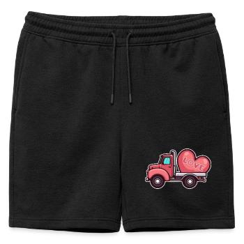 Camion avec coeur LOVE Saint-Valentin - Short de survêtement homme premium - noir - Devant - AI Model Male 178 light (178cm)